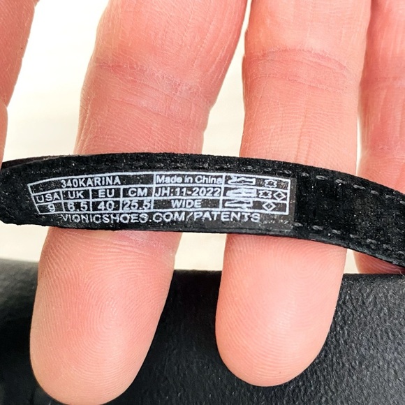 Vionic Karina Black Leather Silver Ring Slip On Comfort Sandals Size 9 - Picture 6 of 6